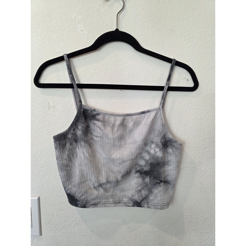 Dazy TieDie Crop Gray Bralette Sz M Indie Sleeze Whimsigoth Grunge Boho Festival